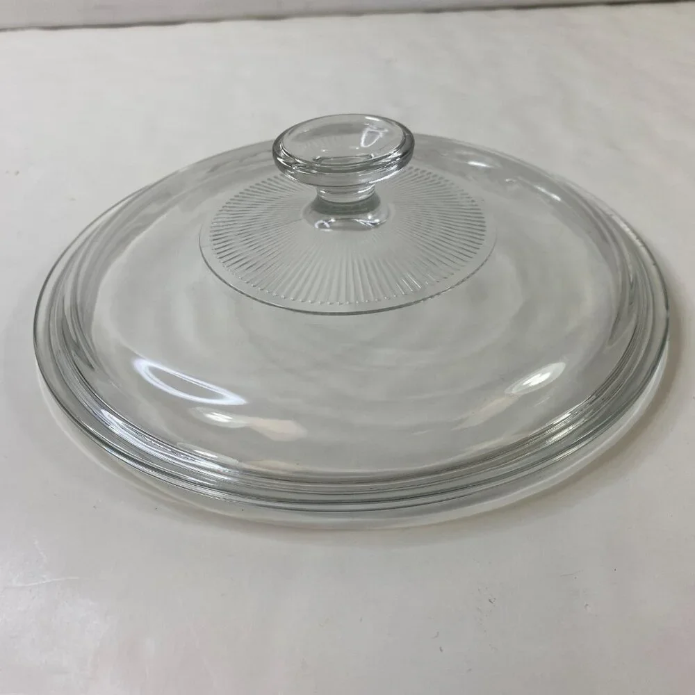 Corning Ware French White 2.5 L Round Casserole Dish Glass Lid Vintage
